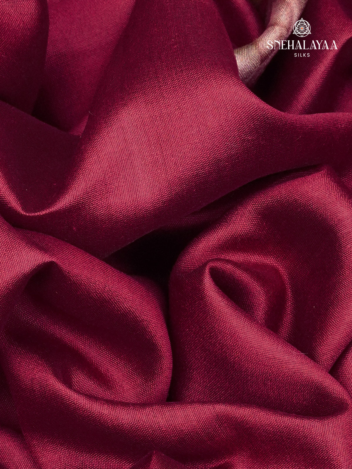 Burgundy Chiniya Silk Saree