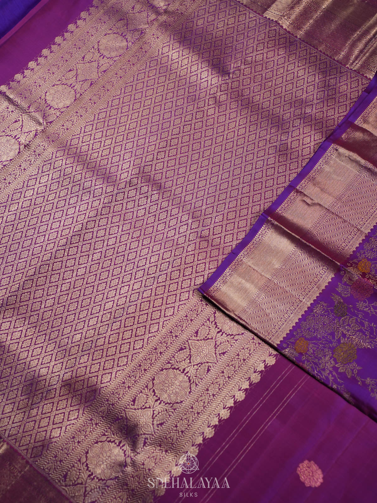 Purple Kanjivaram Silk Saree