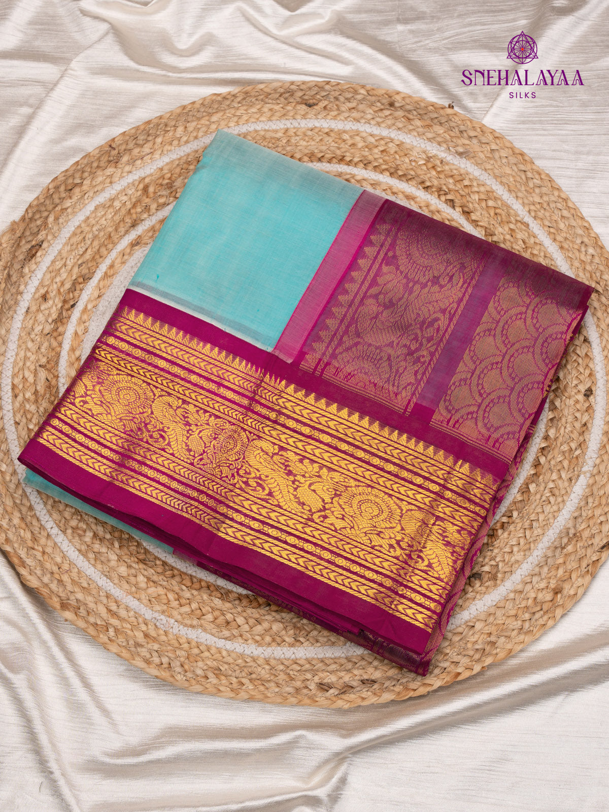 Blue Kanchi Silk Cotton Saree