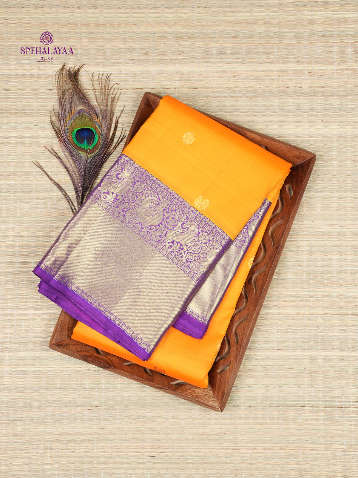 Orange Kanjivaram Silk Saree