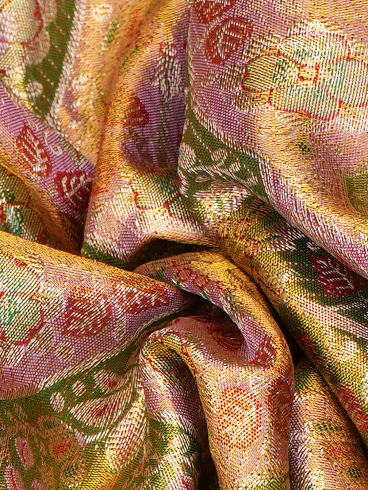 Golden Kanjivaram Tissue Silk Saree