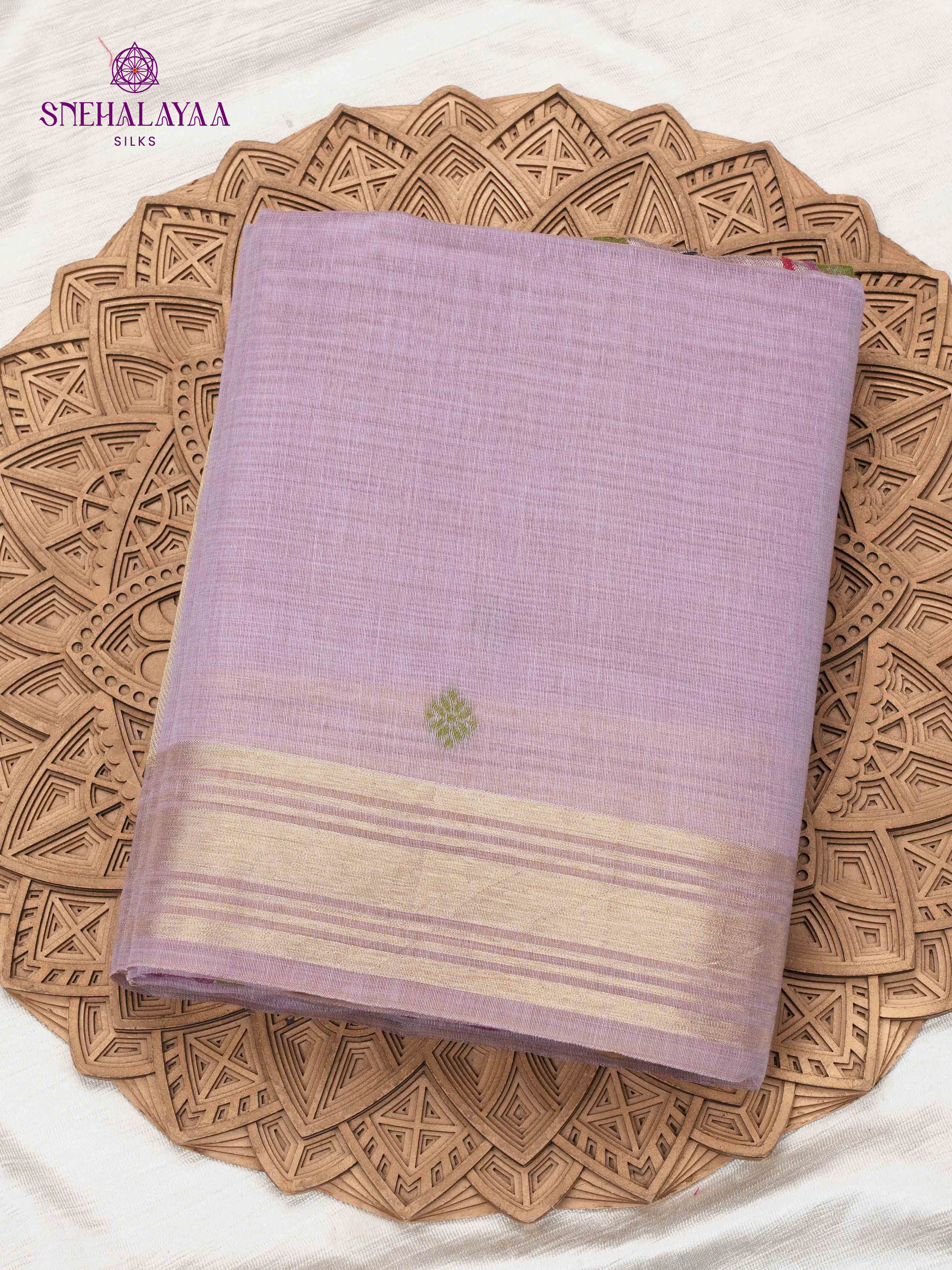 Lavender Munga Cotton Saree
