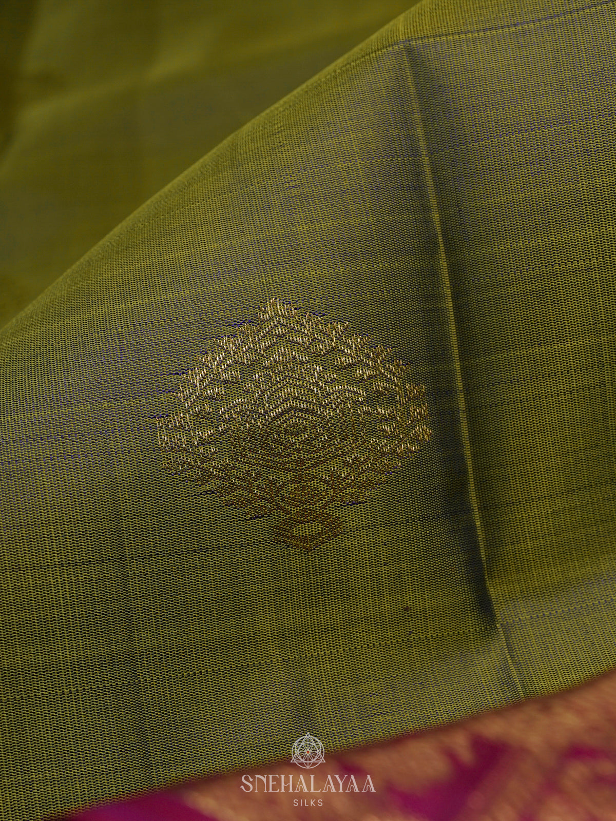 Olive Green Kanjivaram Silk Saree
