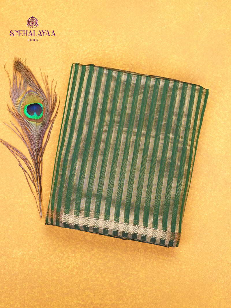 Green Maheshwari Silk Cotton Saree