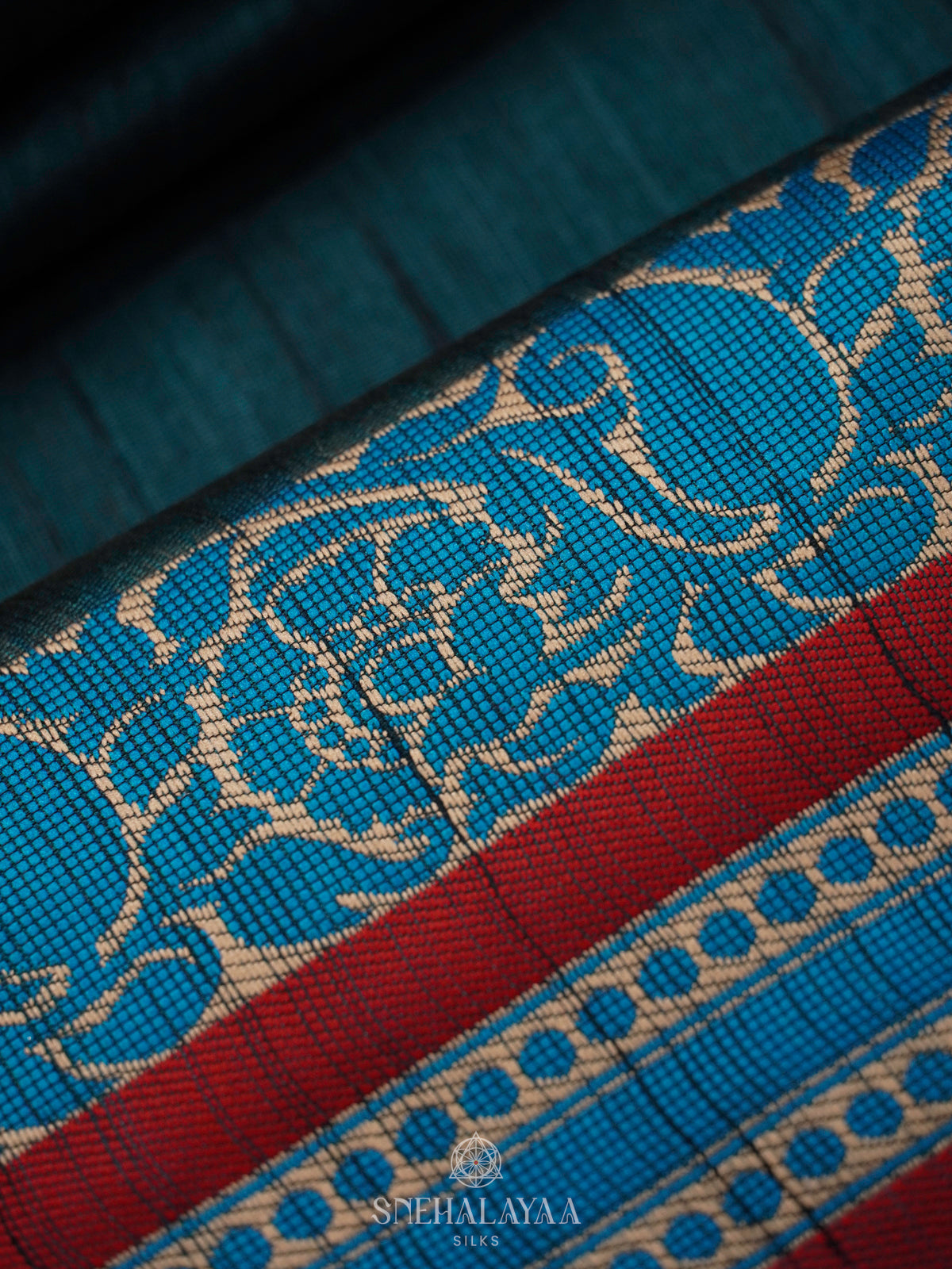 Teal Green Munga Tussar Saree