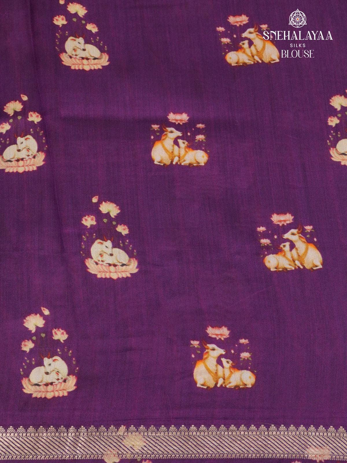 Purple Chiniya Silk Saree