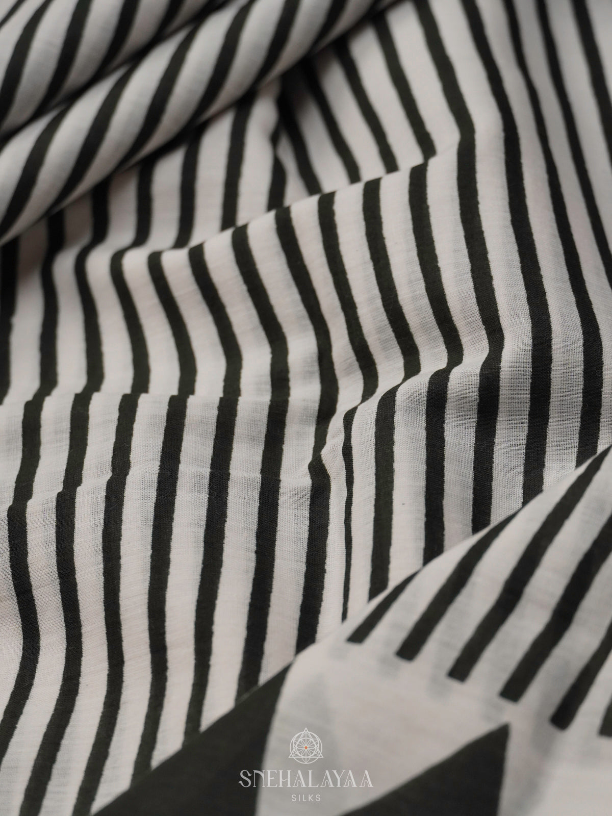 Black Jaipur Cotton Saree