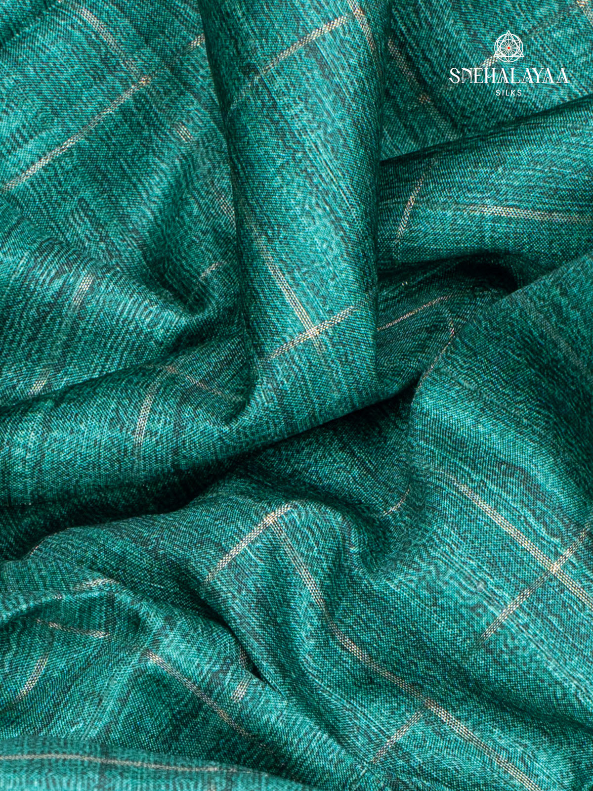 Teal Blue Jute Saree