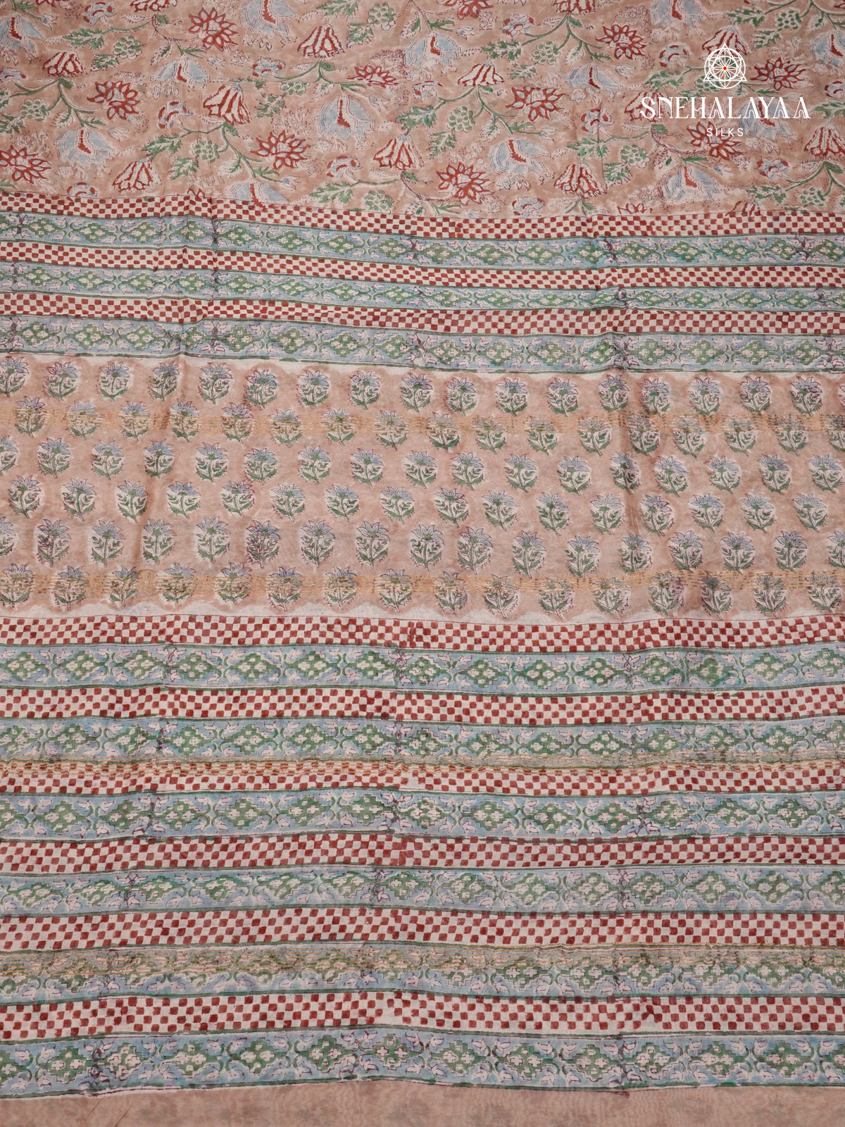 Peach Chanderi Saree