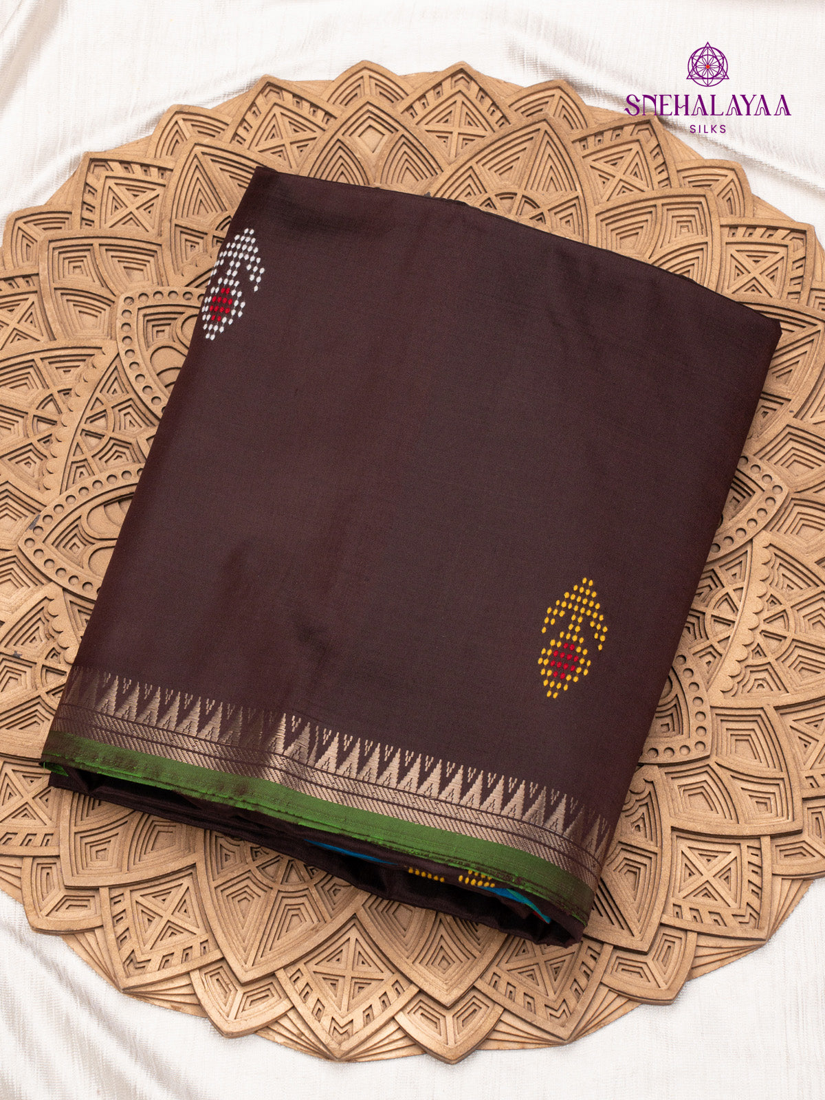 Brown Katan Silk Saree