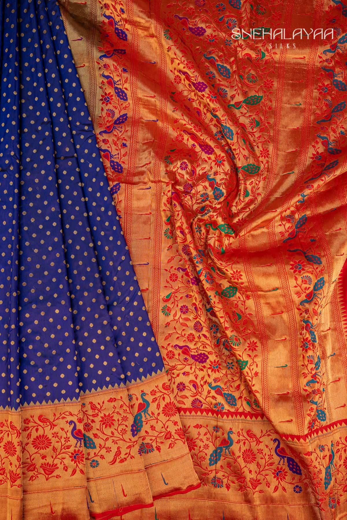 Royal Blue Paithani Silk Saree