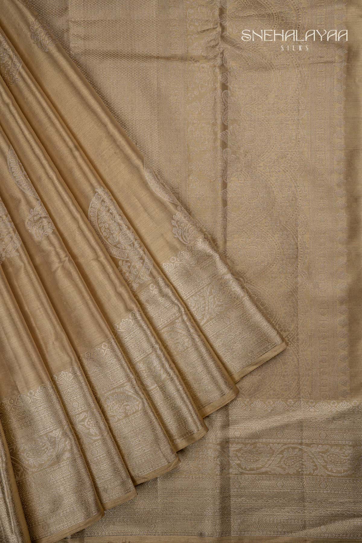 Golden Kancheevaram Tissue Silk Saree