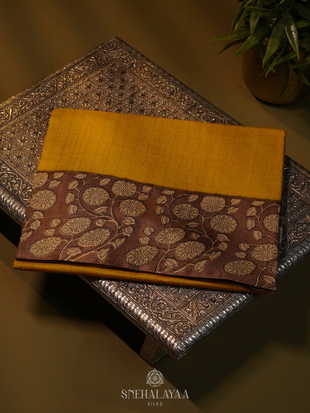 Yellow Tussar Saree