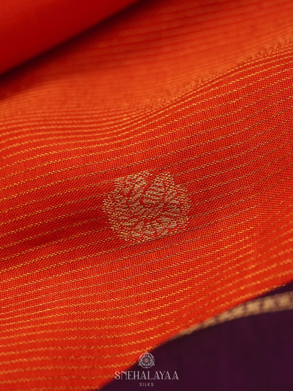 Orange Banarasi Silk Saree