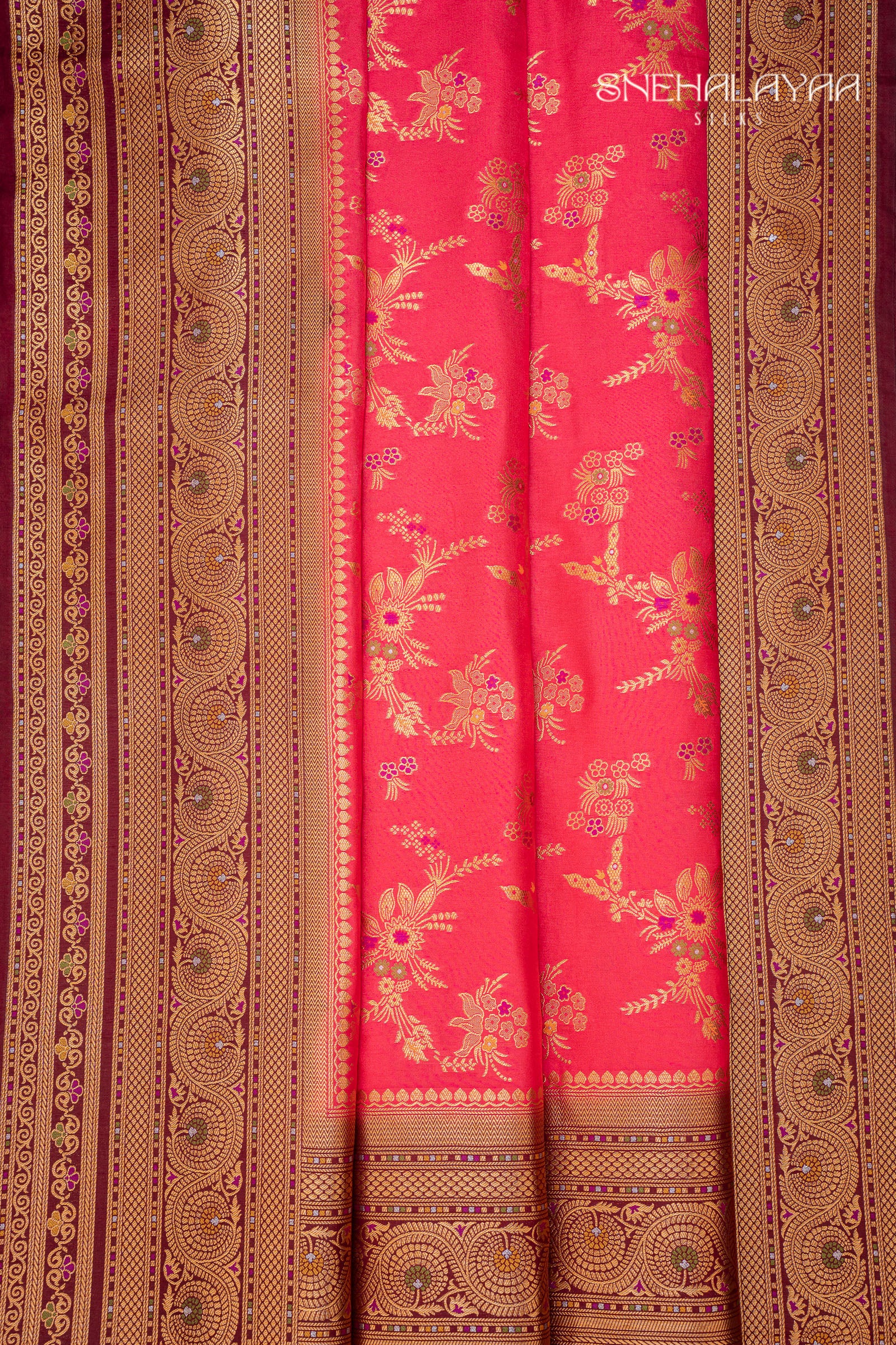 Hot Pink Dola Silk Saree