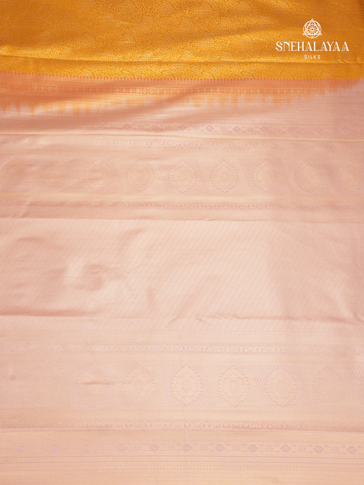 Mango Yellow Art Silk Saree