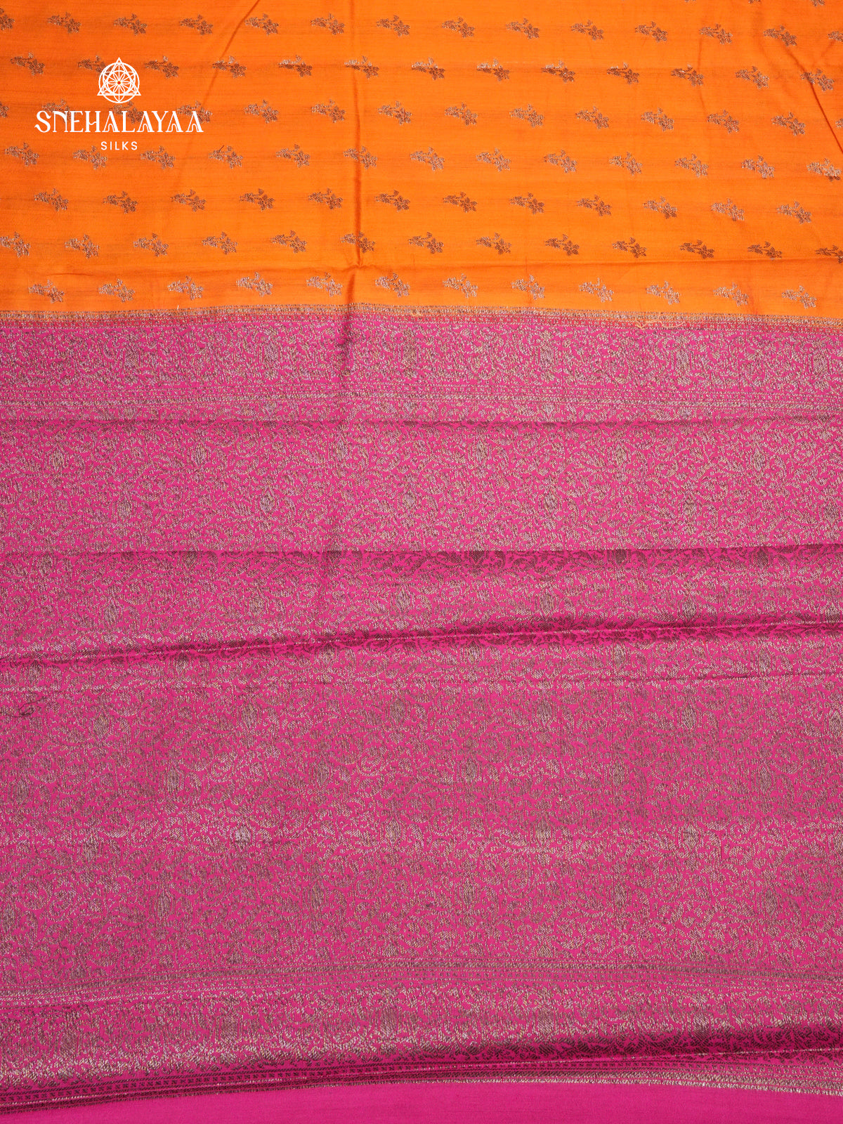 Rust Orange Banaras Chiniya Silk Saree