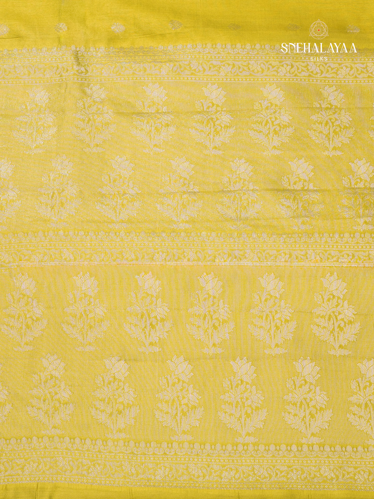 Chartreuse Banaras Dupion Saree