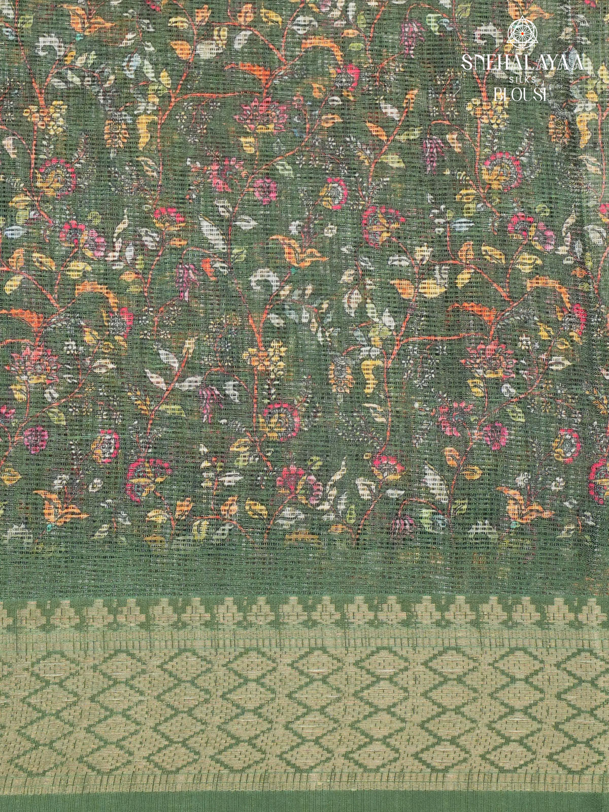 Pastel Green Printed Kota Saree