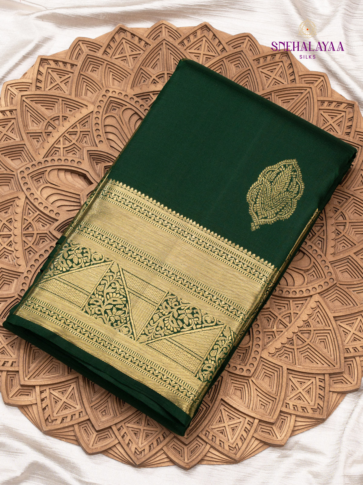 Bottle Green Kanjivaram Silk Saree