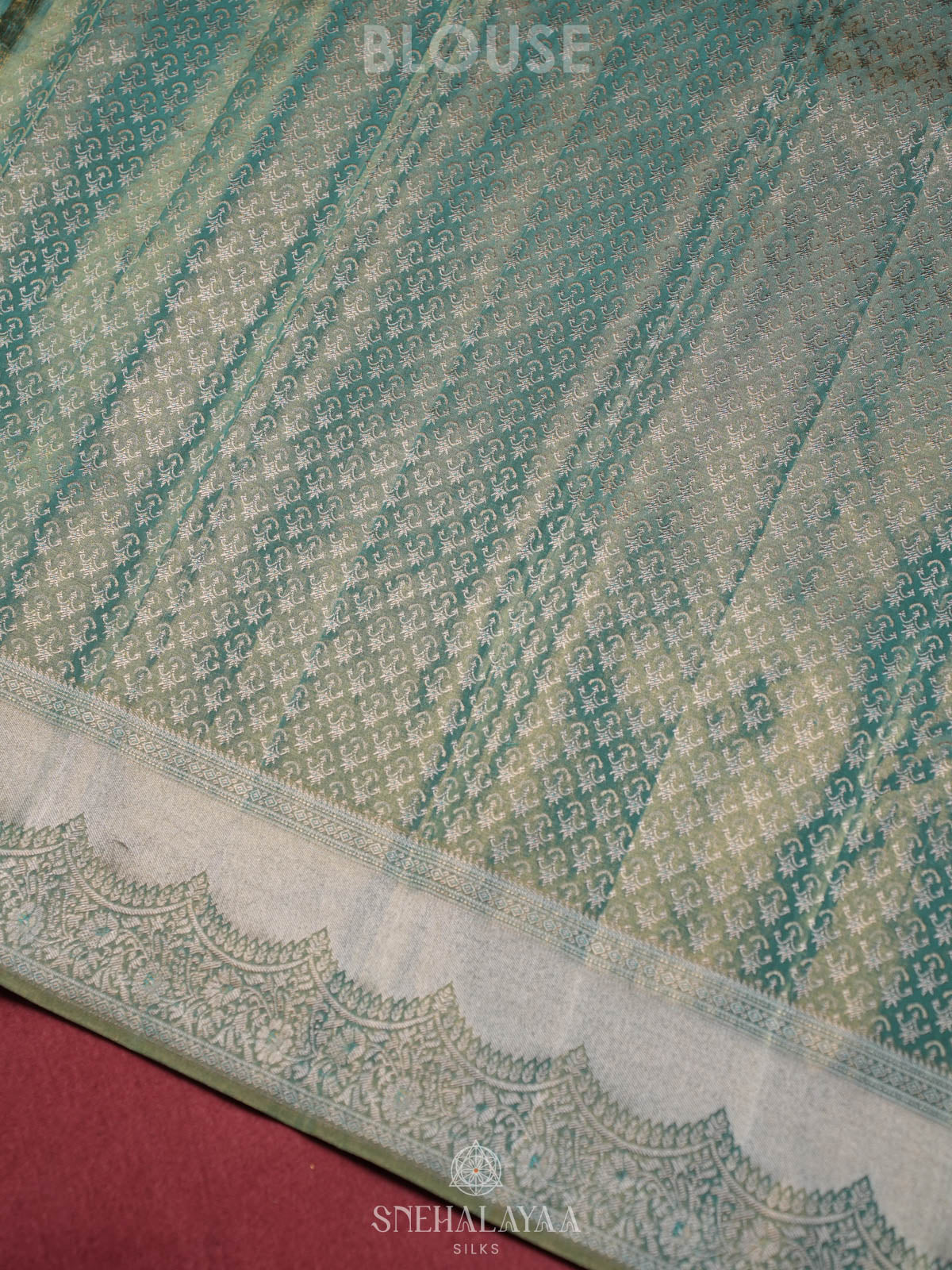 Teal Blue Kanjivaram Silk Saree