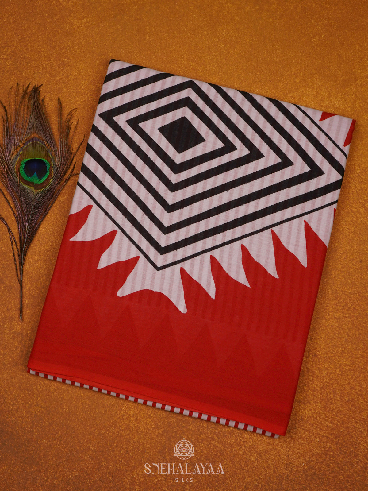 Red Jaipur Cotton Saree