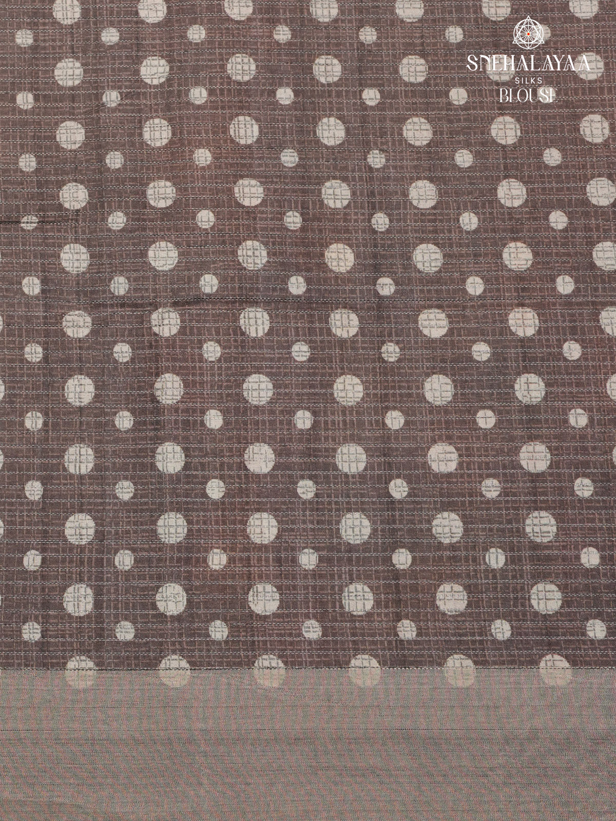 Black Floral Printed Tussar Saree