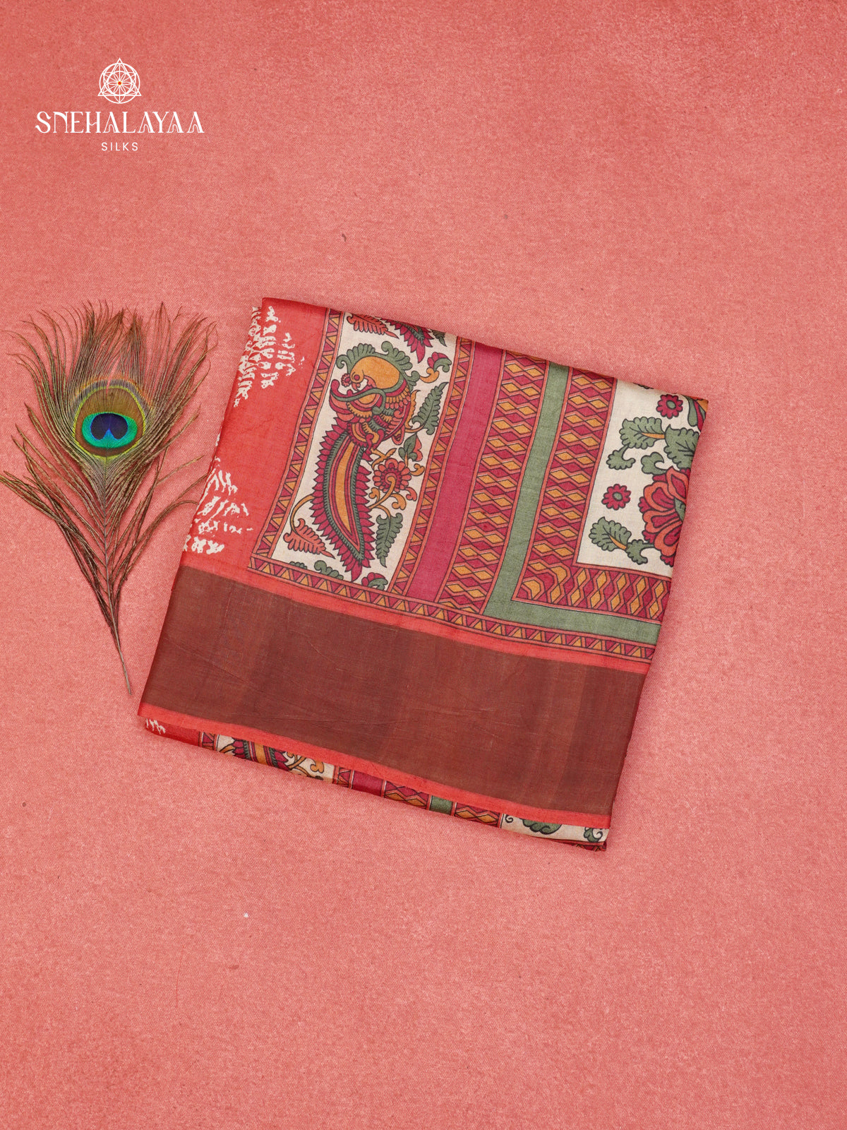 Maroon Tussar Saree