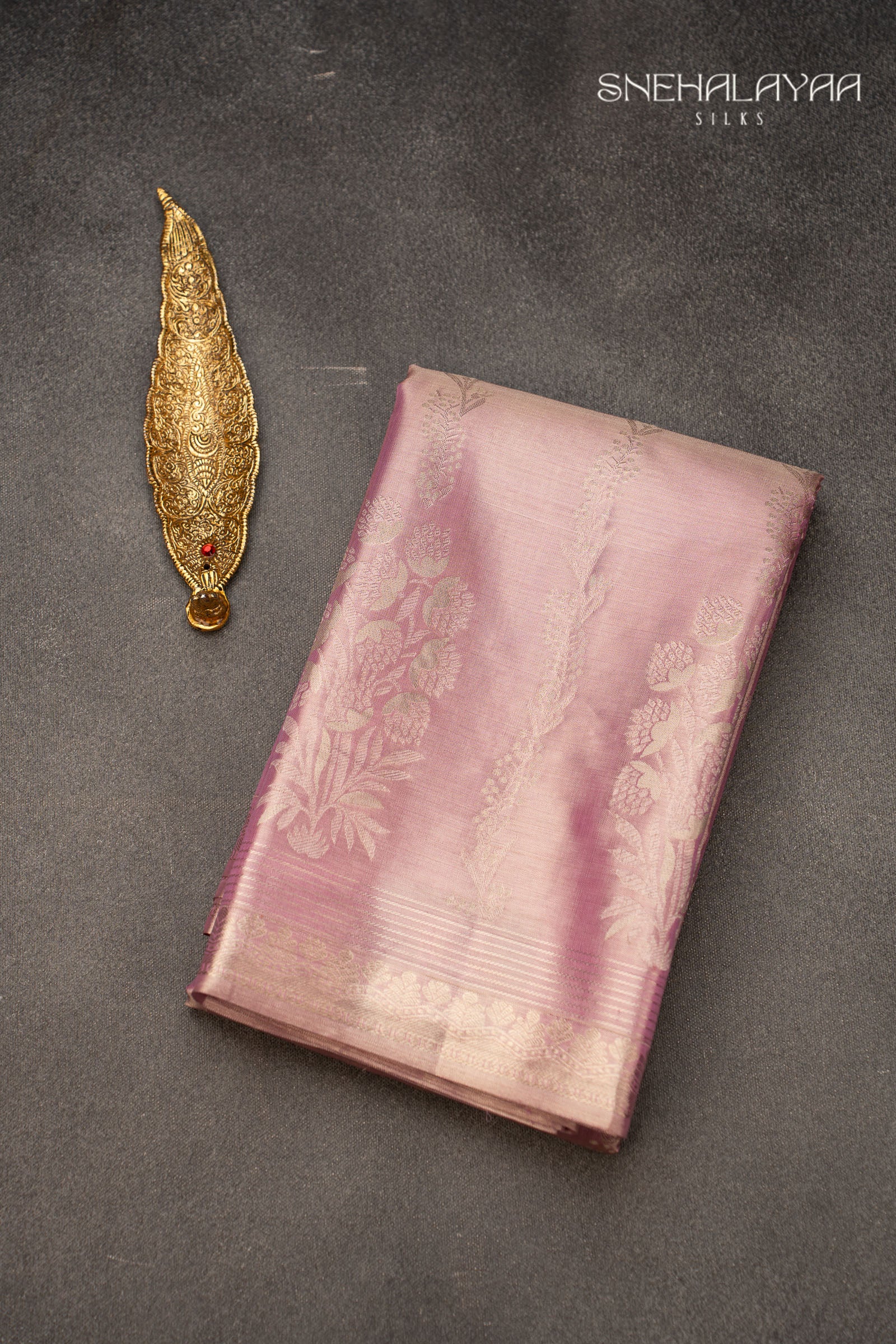 Lilac Purple Kancheevaram Silk Saree