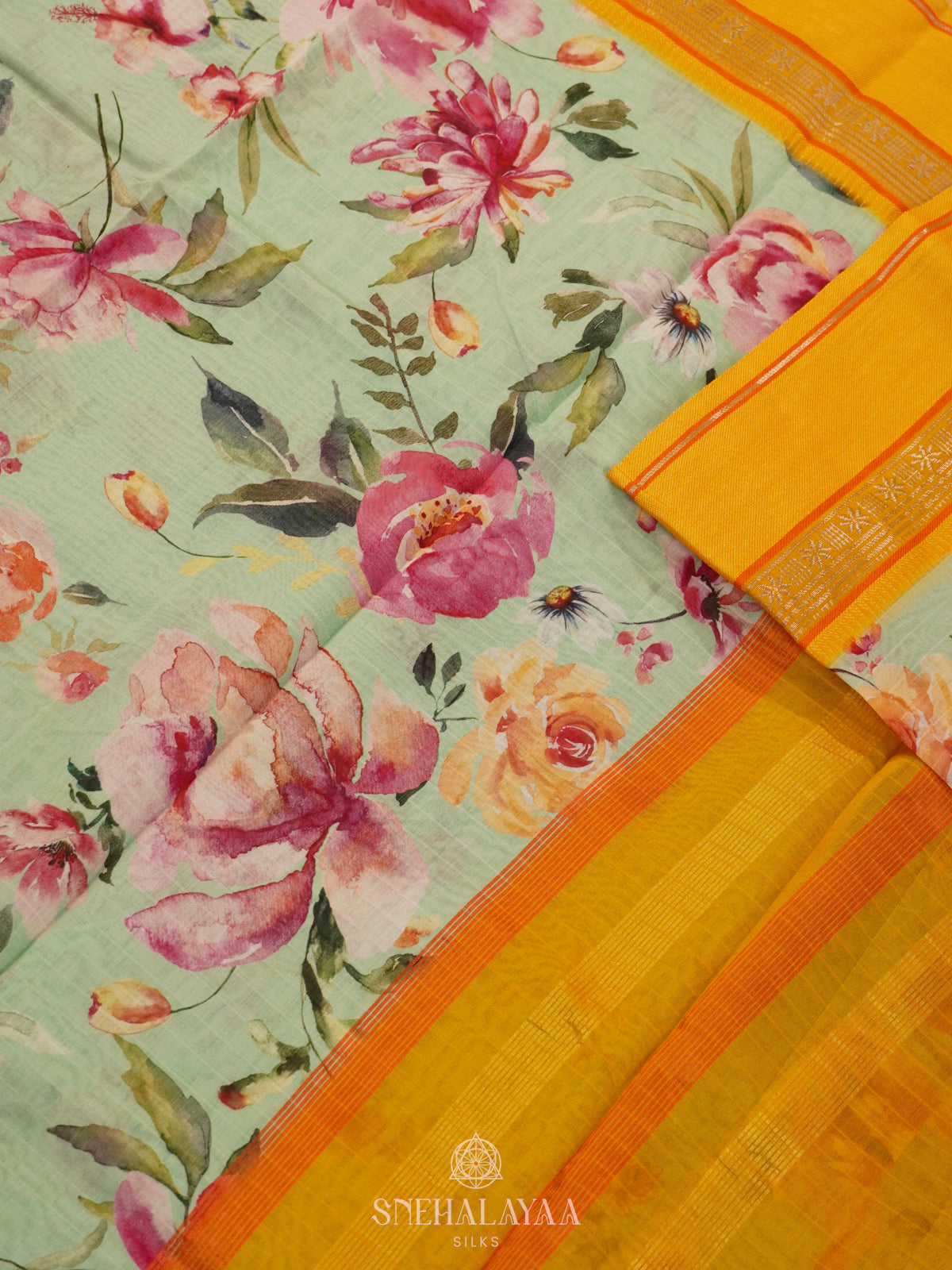 Pale Green Chanderi Saree