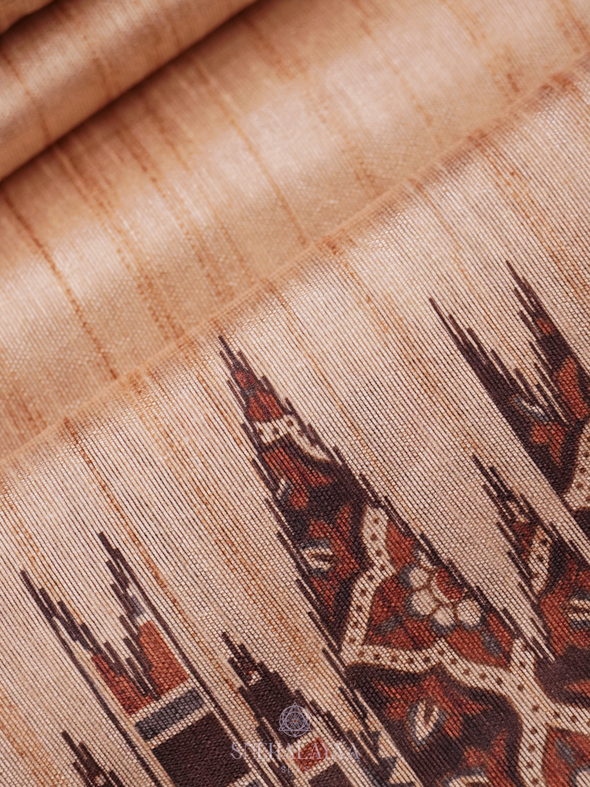 Beige Tussar Saree