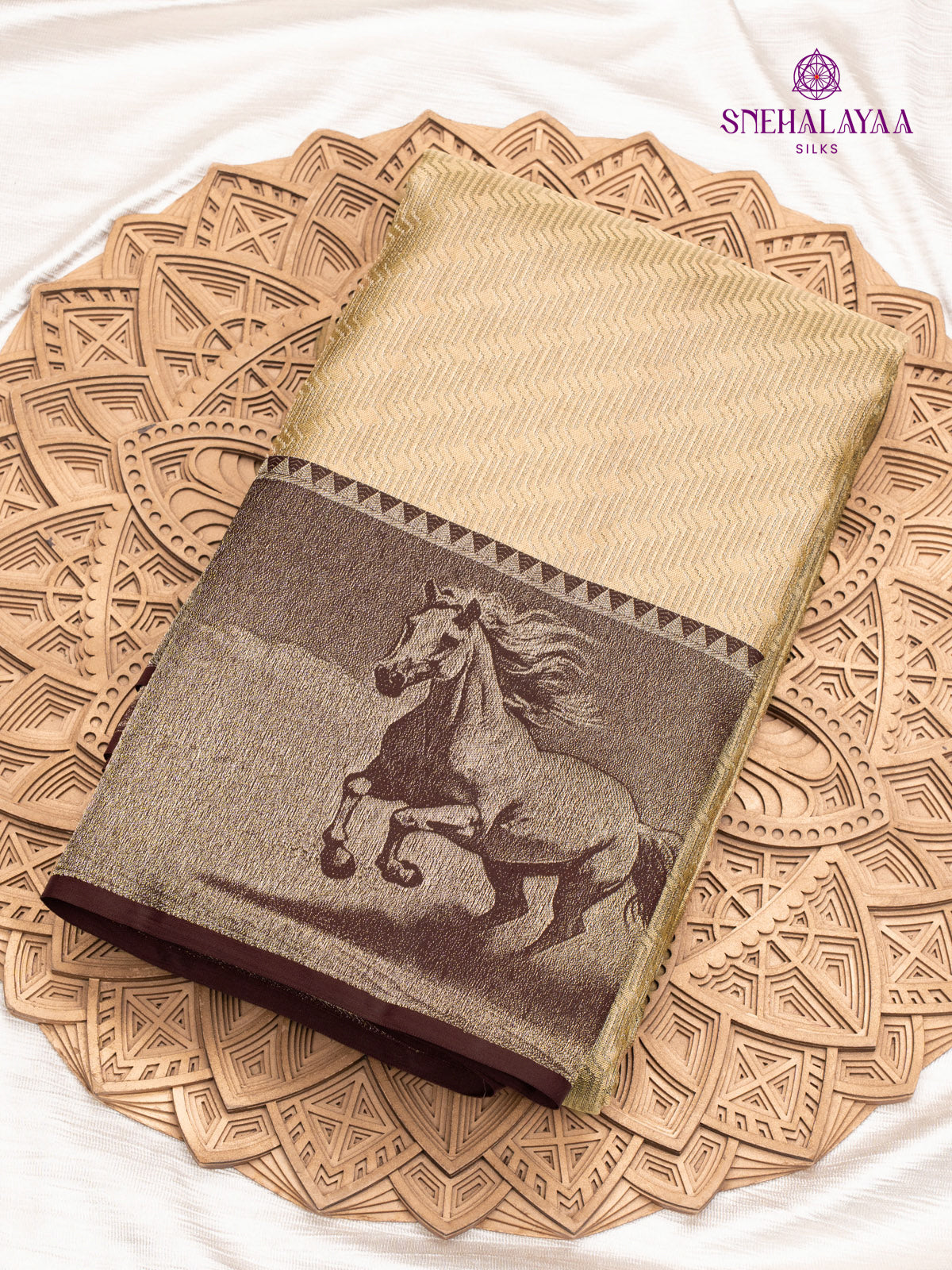 Sandal Kanjivaram Silk Saree