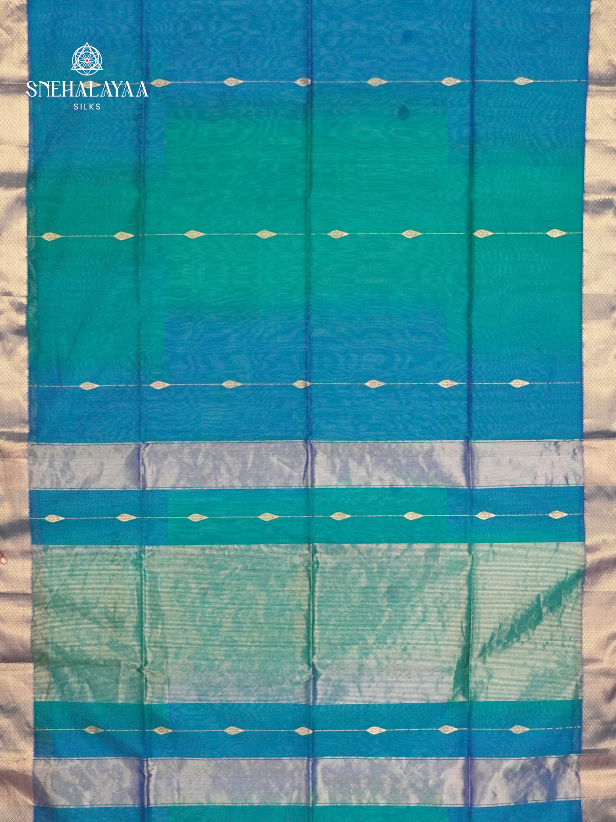 Peacock Blue Maheshwari Silk Cotton Saree