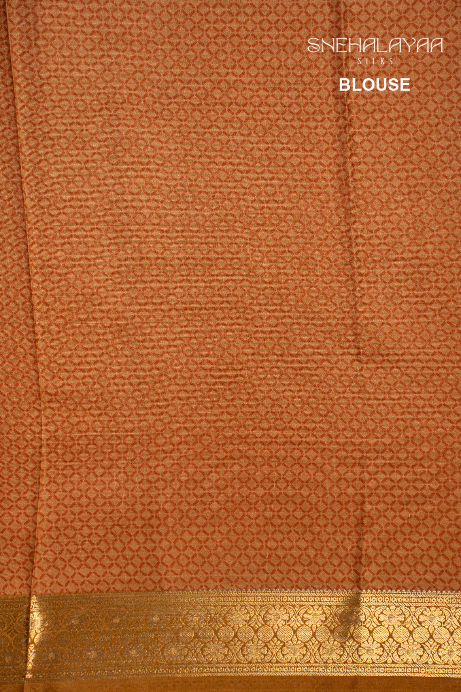 Apricot Orange Printed Mysore Silk Saree