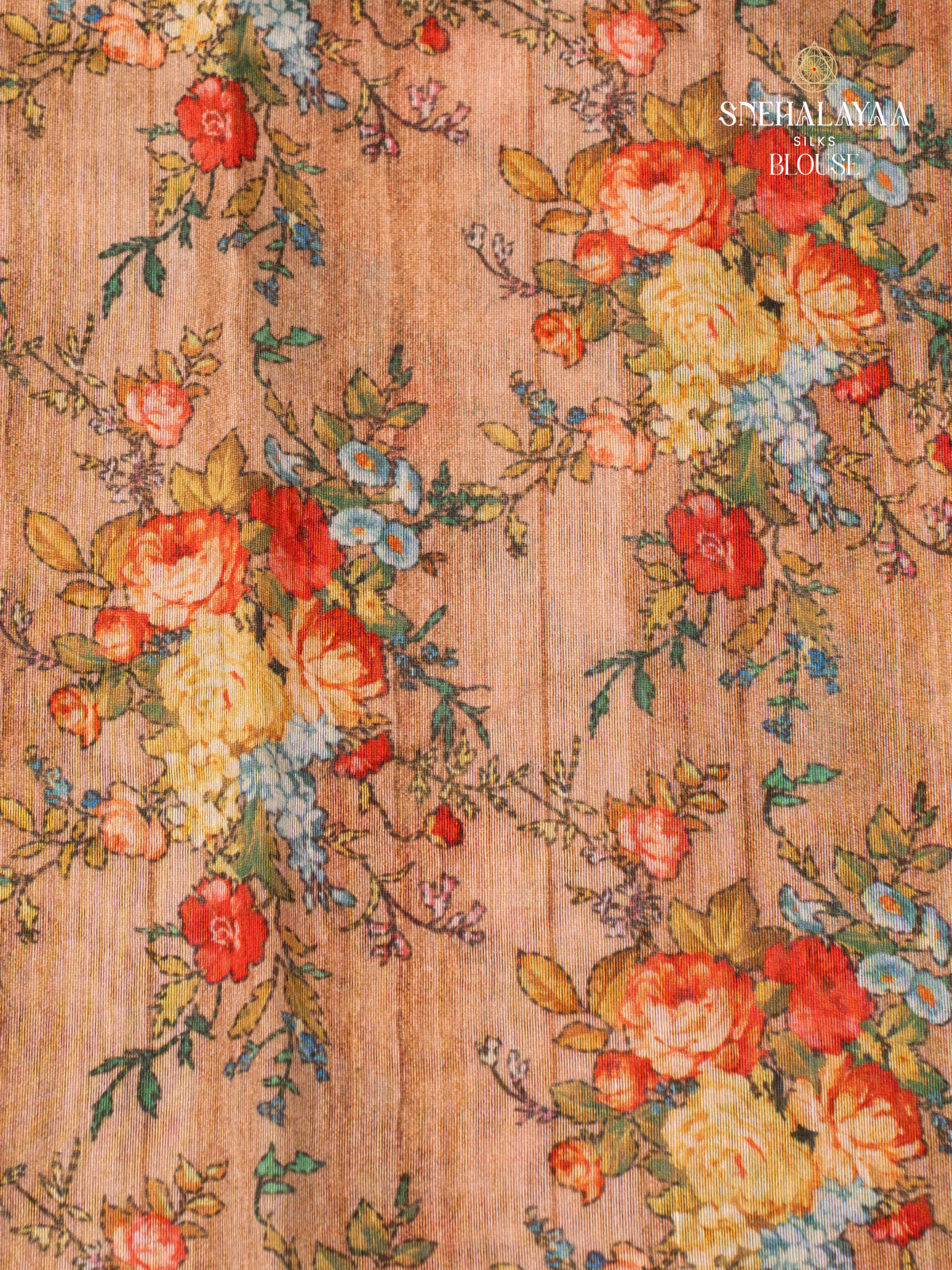 Orange Linen Embroidery Saree