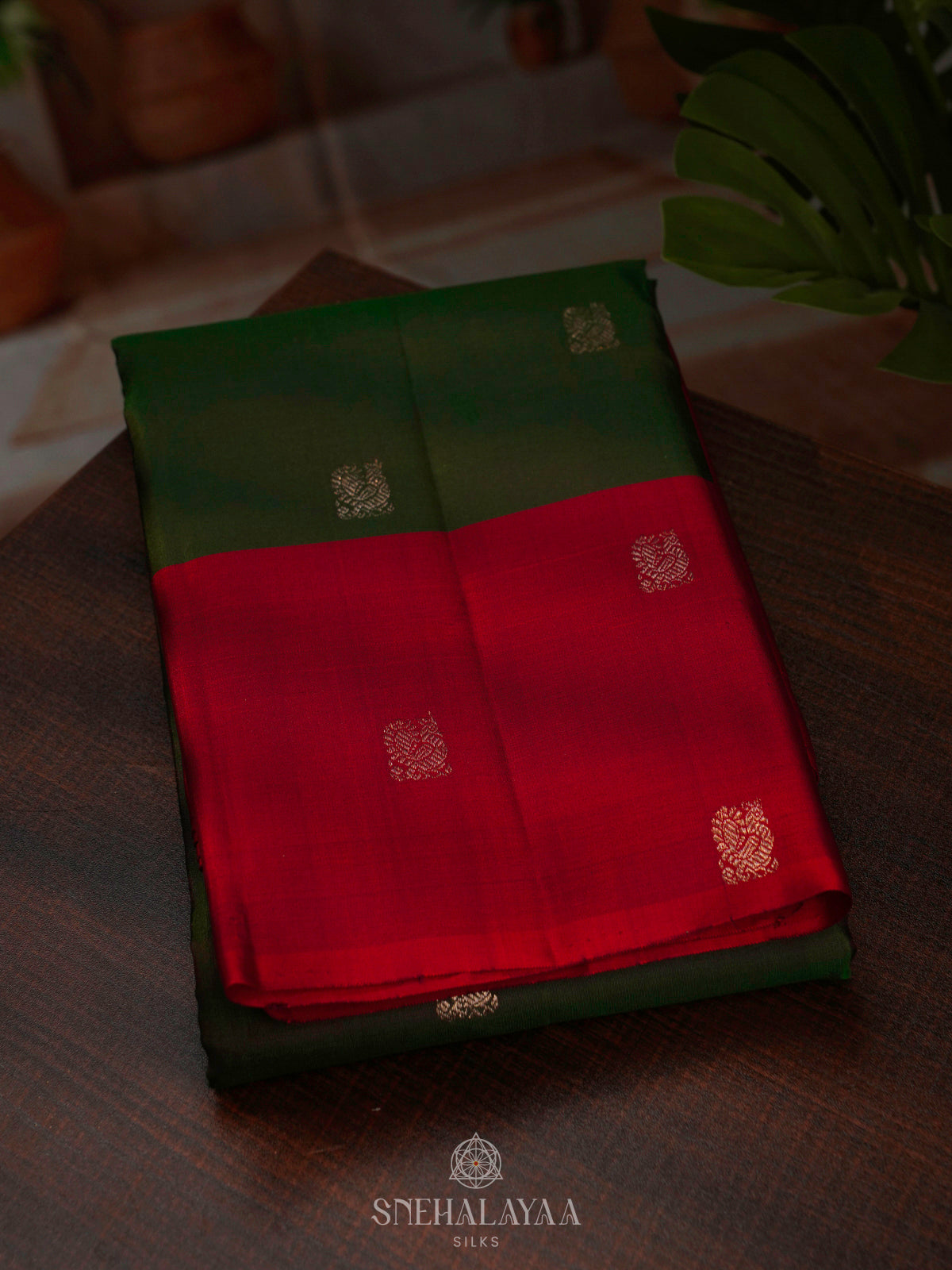 Forest Green Kanjivaram Silk Saree