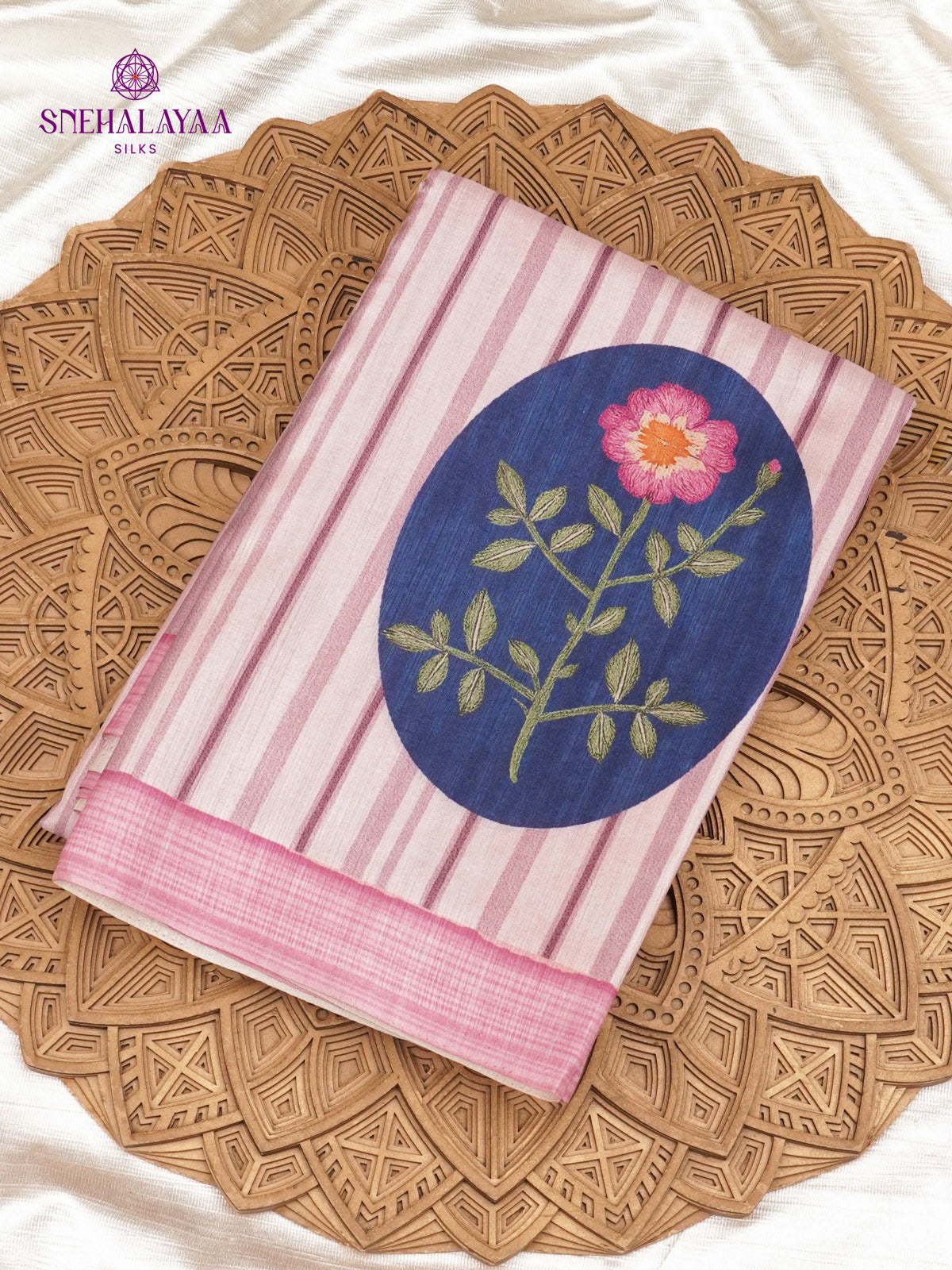 Pastel Pink Tussar Saree