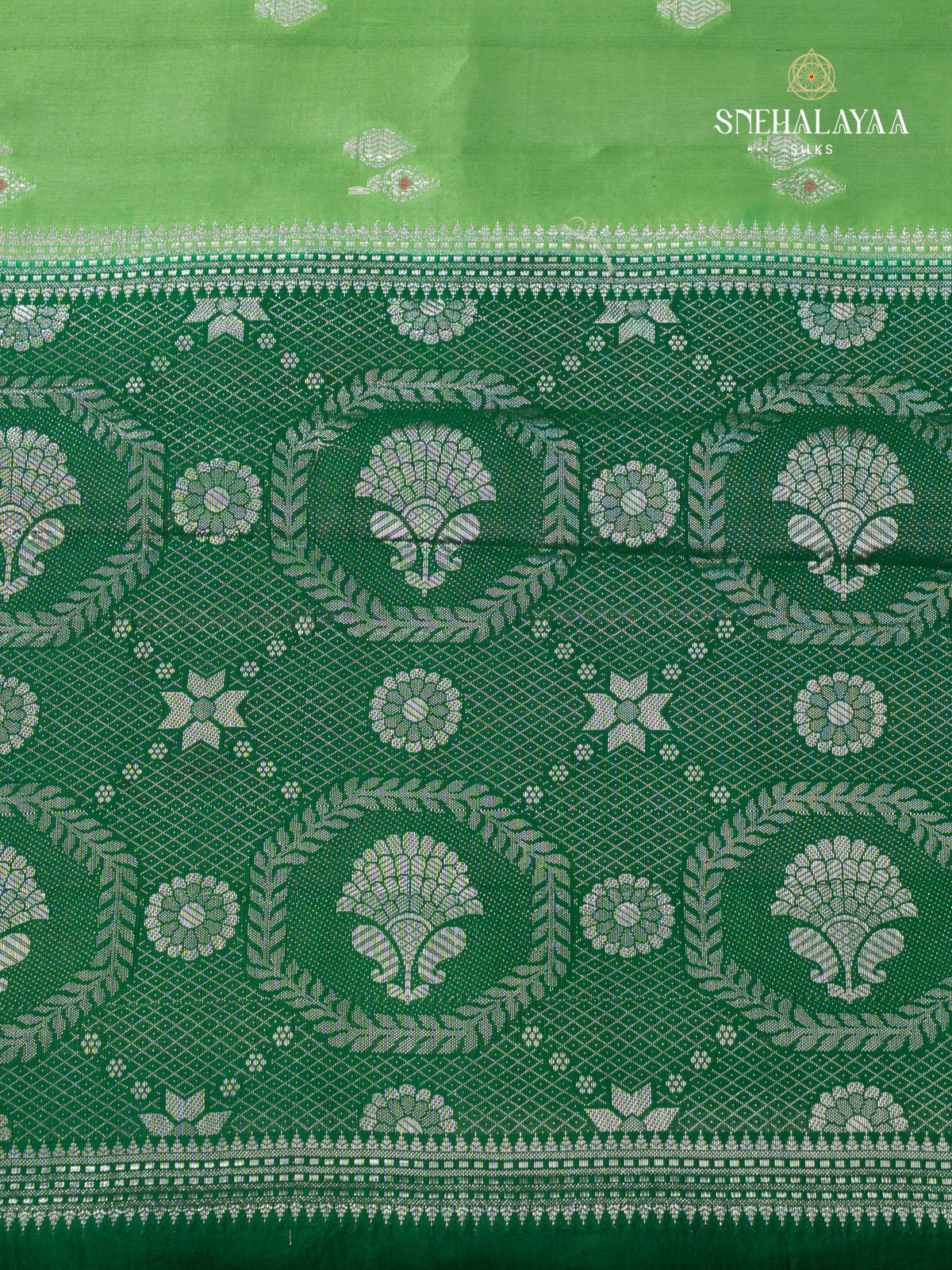 Green Banaras Dupion Saree
