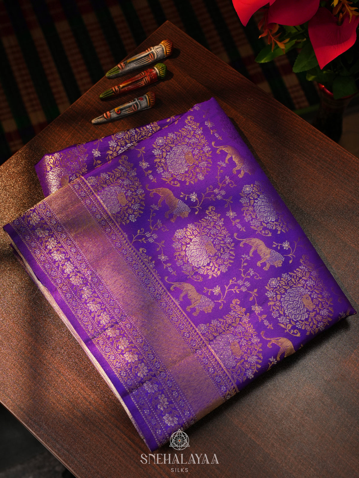 Purple Kanjivaram Silk Saree