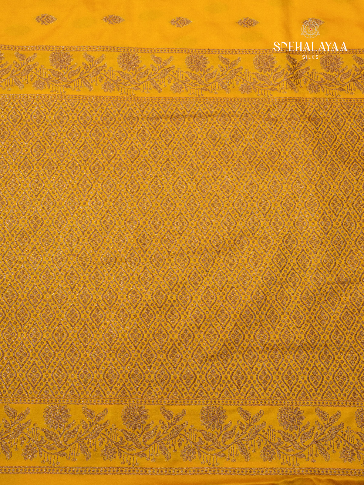 Yellow Satin Banaras Saree