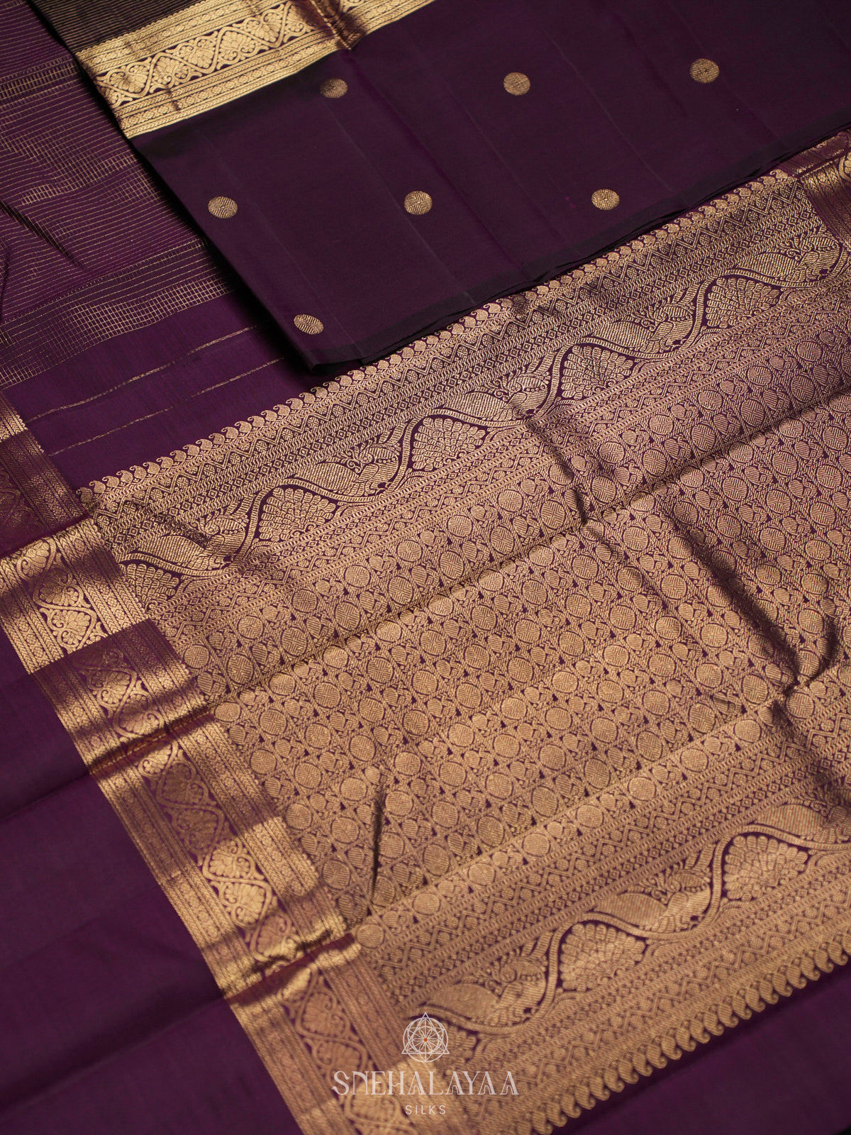 Violet Kanjivaram Silk Saree