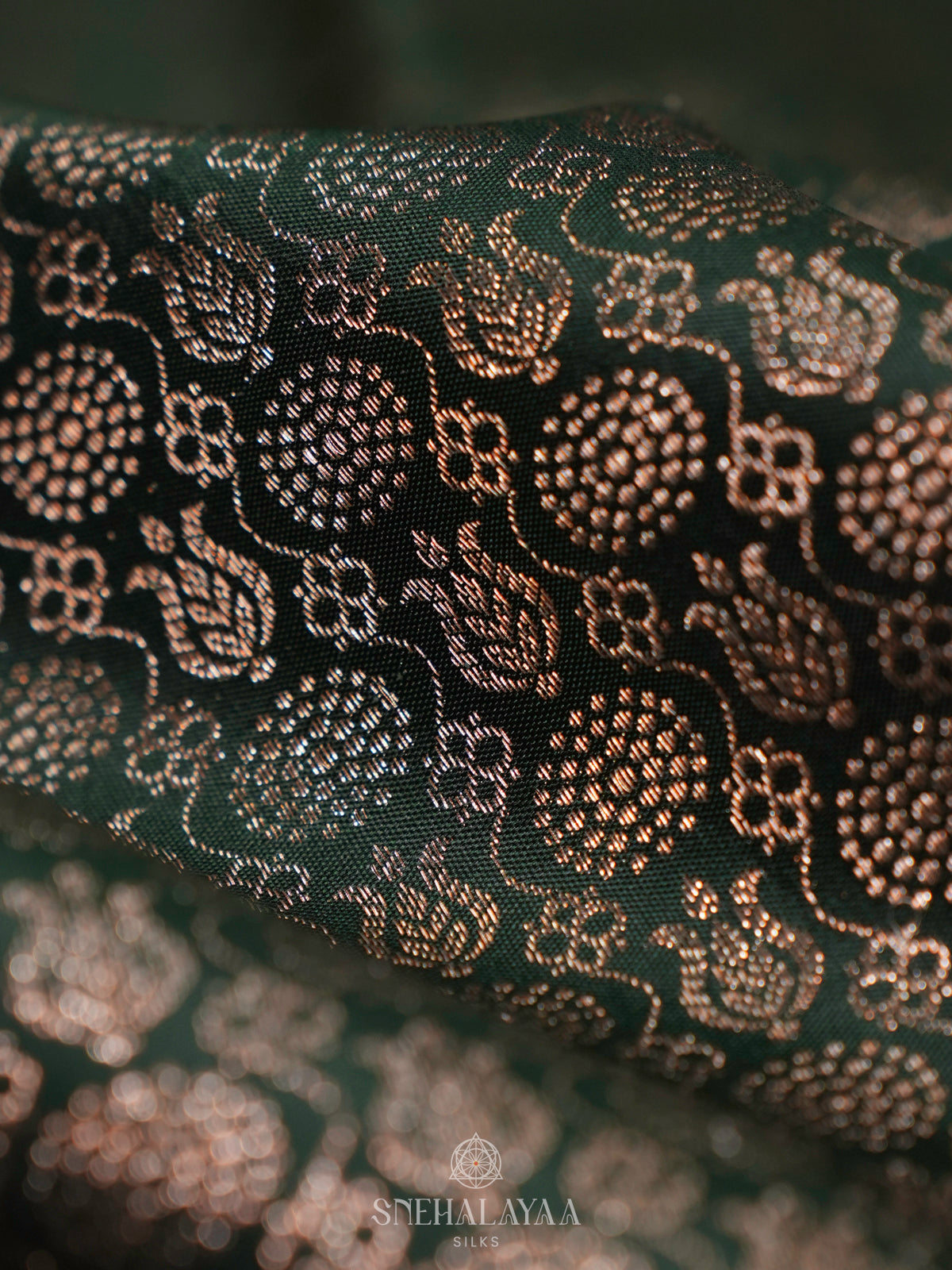 Forest Green Kanjivaram Silk Saree