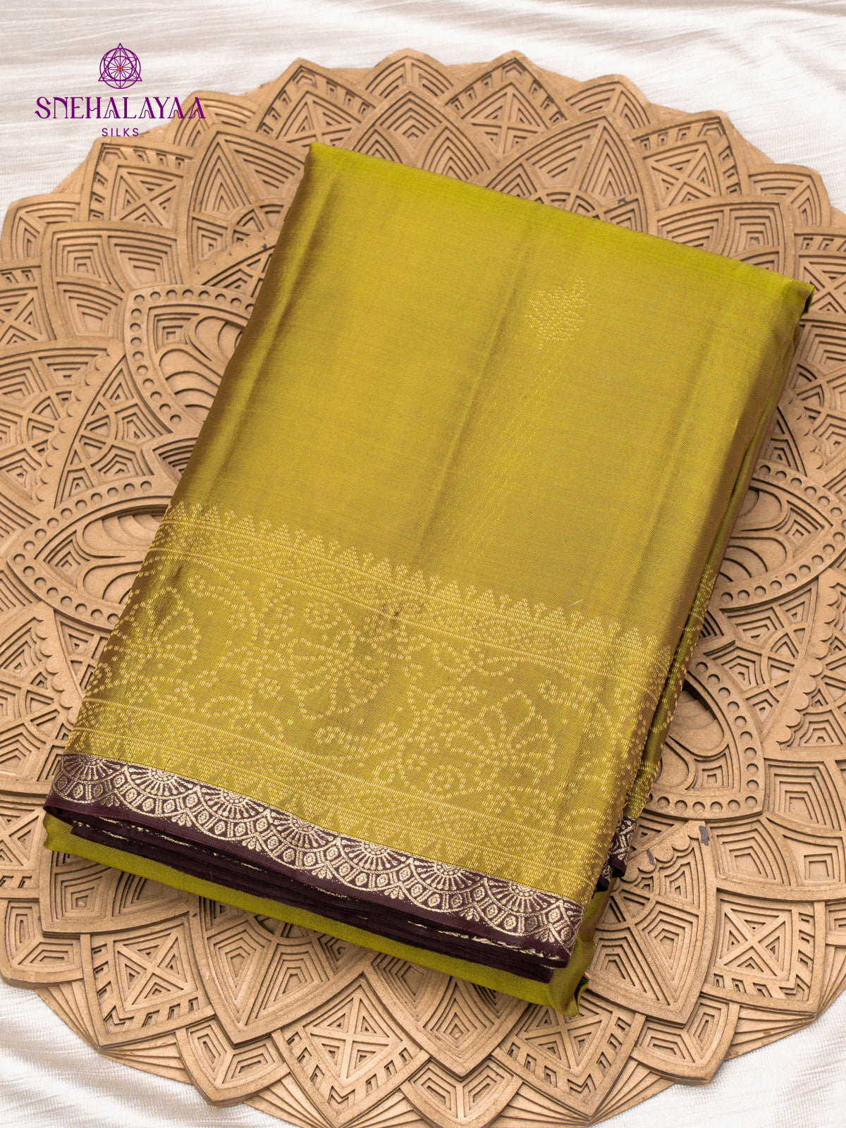 Chartreuse Green Kanjivaram Silk Saree