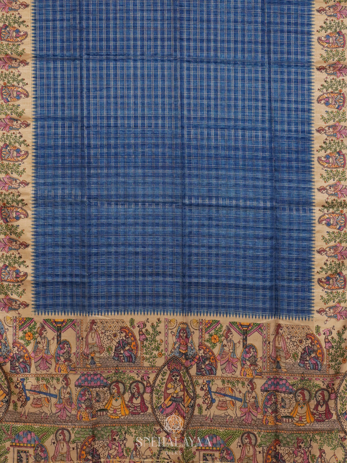 Blue Tussar Saree