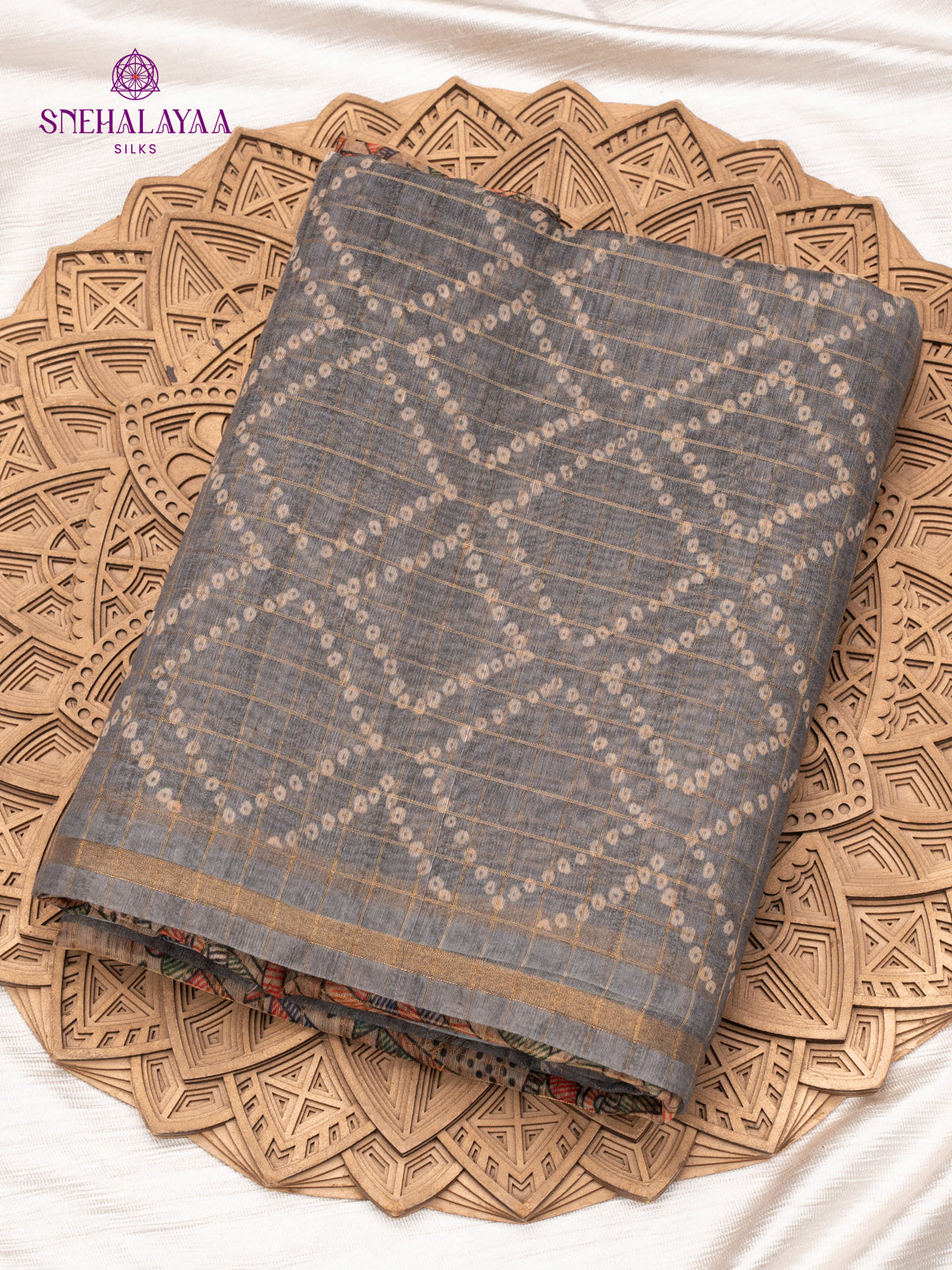 Grey Madhubani Saree