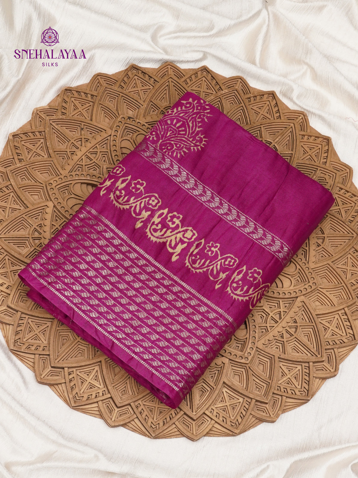 Magenta Bamboo Silk Saree