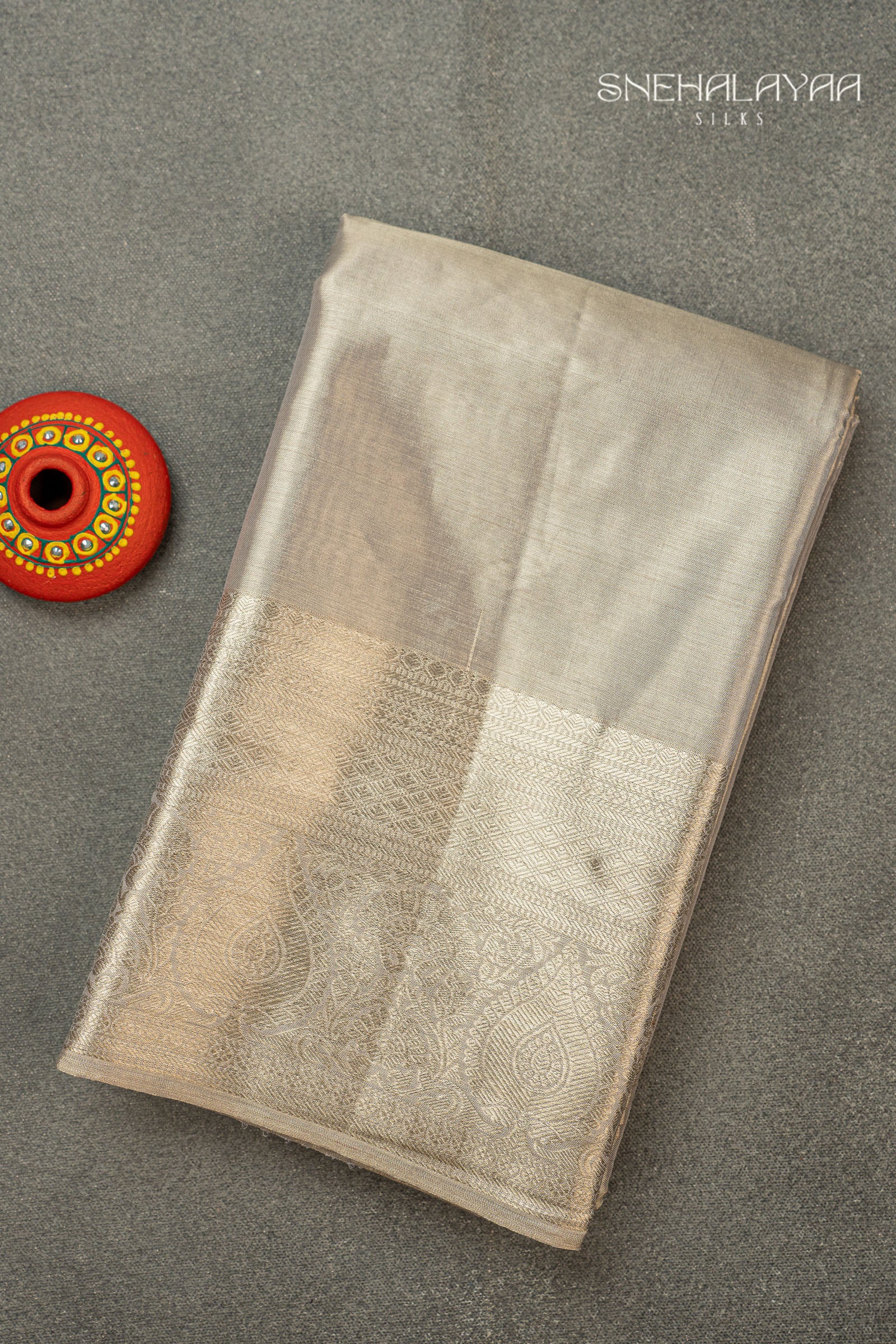 Silver Kancheevaram Tissue Silk Saree