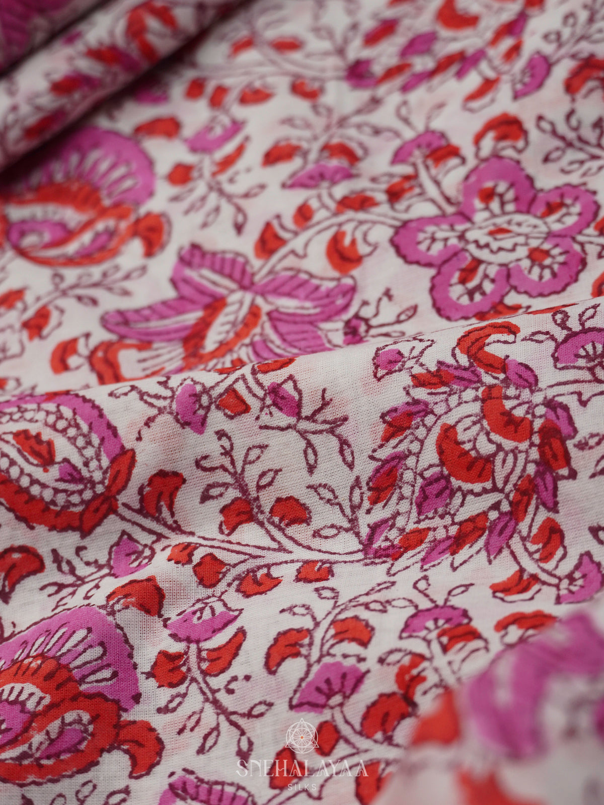 White Jaipur Cotton Saree