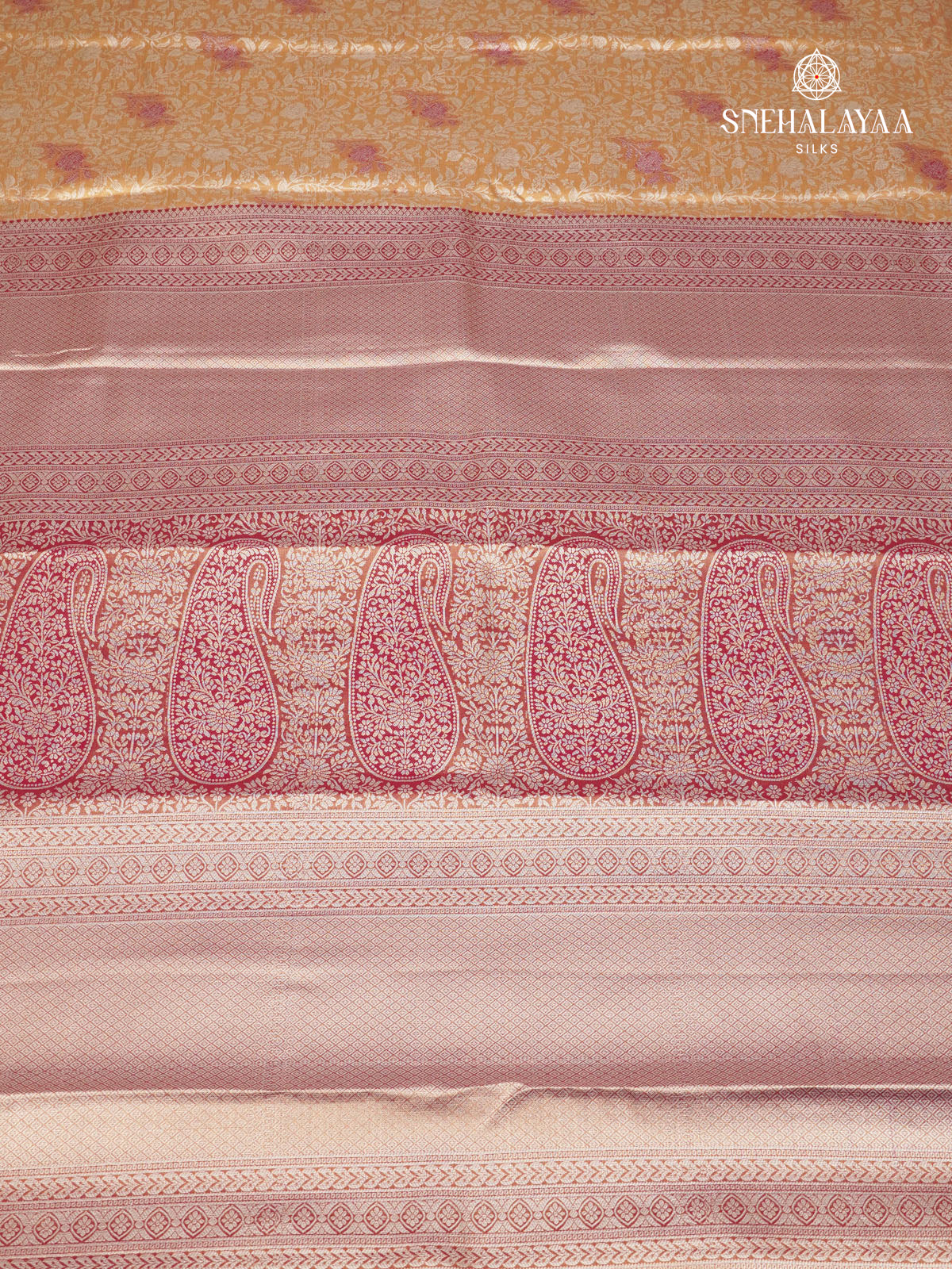 Burnt Orange Art Silk Saree