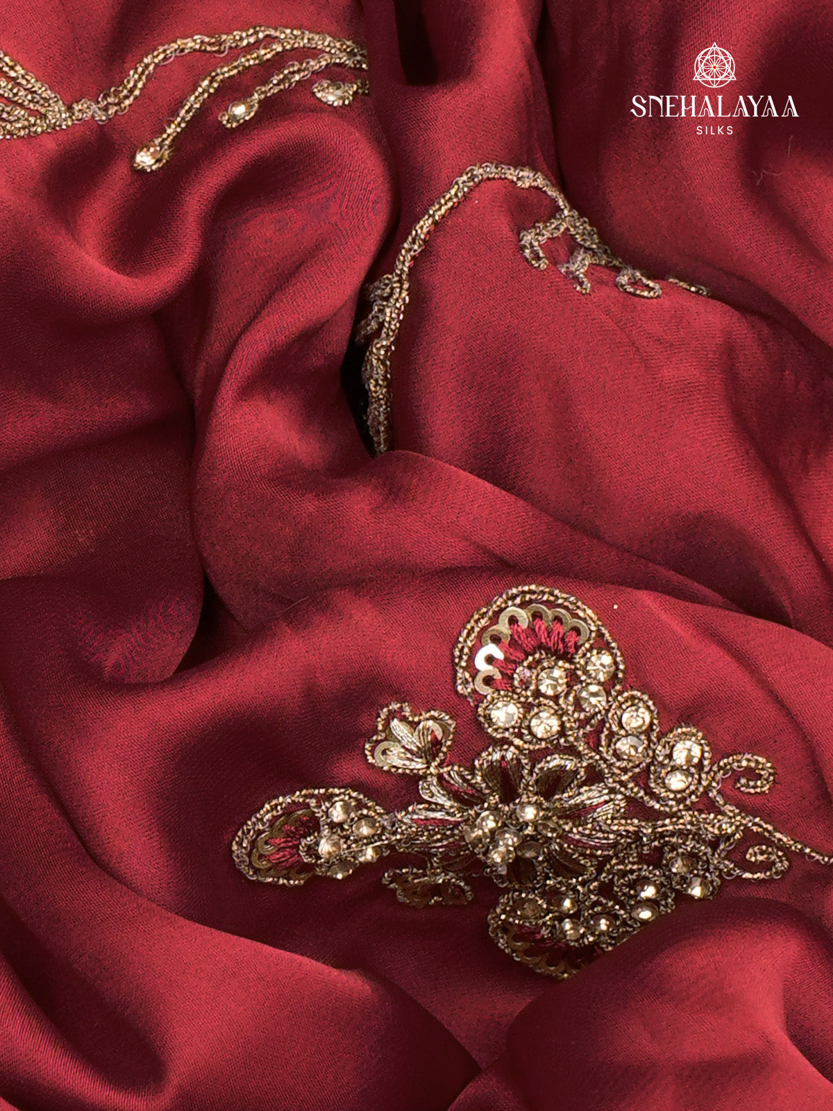 Maroon Designer Saree